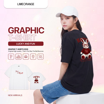 Áo Thun Boxy Fit Graphic Lucky And Fun LIMEORANGE LU26101113