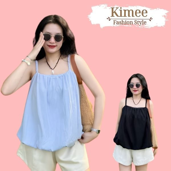 ÁO 2 dây chun bo áo bí dáng phồng mềm mát chất gió cao cấp A506 KIMEE HOUSE