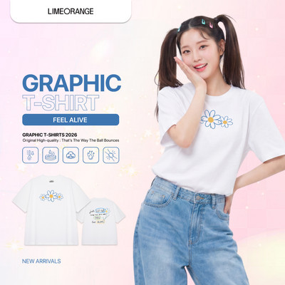 Áo Thun Boxy Fit Graphic Feel Alive LIMEORANGE LU26101115