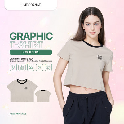 Áo thun Nữ tay ngắn LIMEORANGE phom crop LO24371401