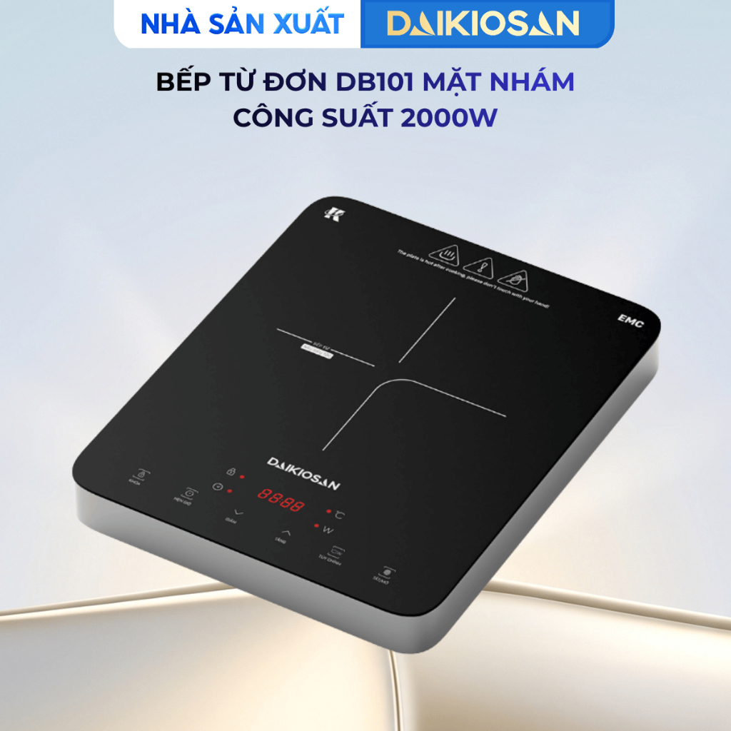 Bếp Từ Đơn Daikiosan DB101 Công Suất Đến 2000W, 10 Mức Điều Chỉnh, Chống Cháy Nổ, Bản Mới 2026