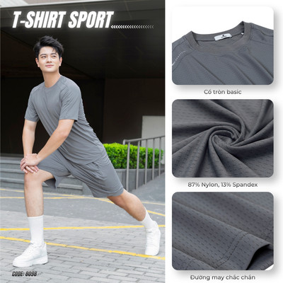 Bộ Thể Thao Nam AUZED Vải Co Giãn 4 Chiều, Set Thun Lạnh Nam Cao Cấp Thoáng Mát Nhanh Khô 8098