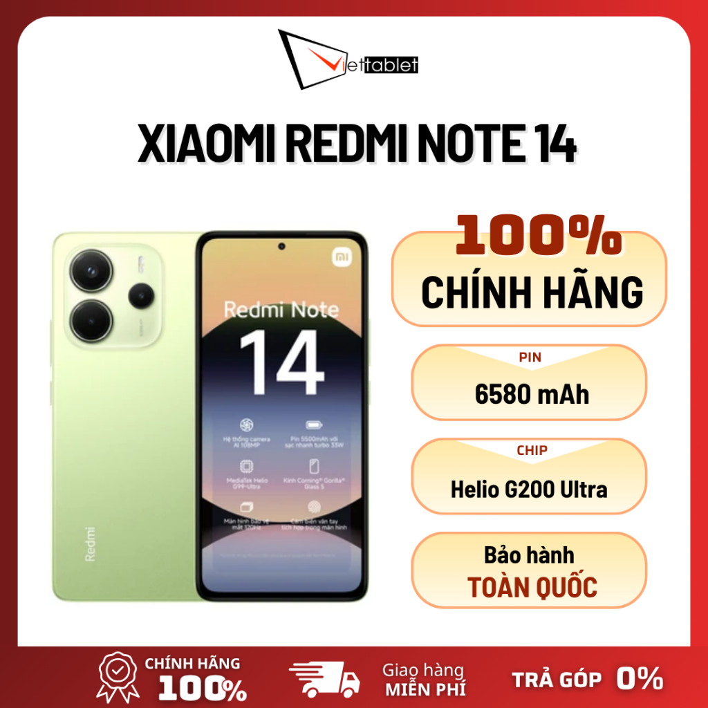 [TẶNG CỦ SẠC CHÍNH HÃNG] Điện Thoại Xiaomi Redmi Note 14 4G (6GB - 128GB) - Hàng Chính Hãng - Bản Demo | BigBuy360 - bigbuy360.vn