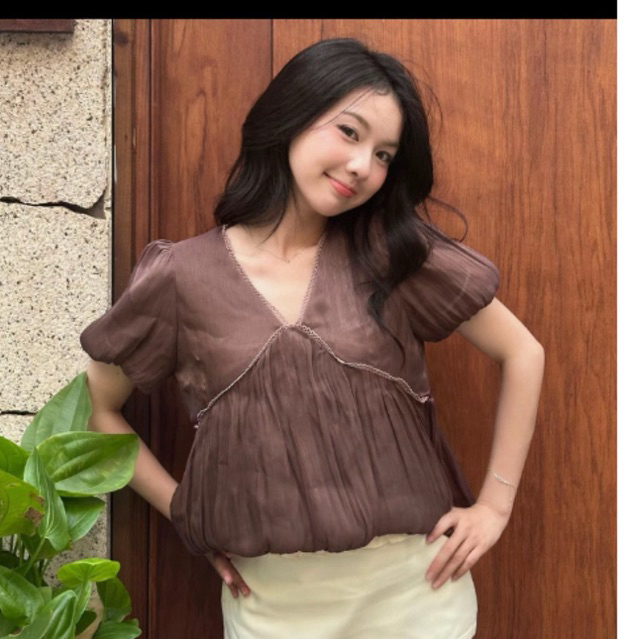 Pass áo Baby Tơ của Kimee House chưa mặc lần nào, Nâu choco