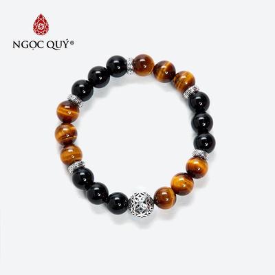 Vòng tay đá Thạch anh mắt hổ tự nhiên phối charm - Mẫu VC1075 - Ngọc Quý