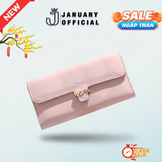 Ví Nữ Dài January Kiểu Hàn Quốc Cầm Tay Thanh Lịch, Ví Dài Đựng Thẳng Tiền, Đựng Thẻ Card, Giấy Tờ, Ví Dài PT26-2456