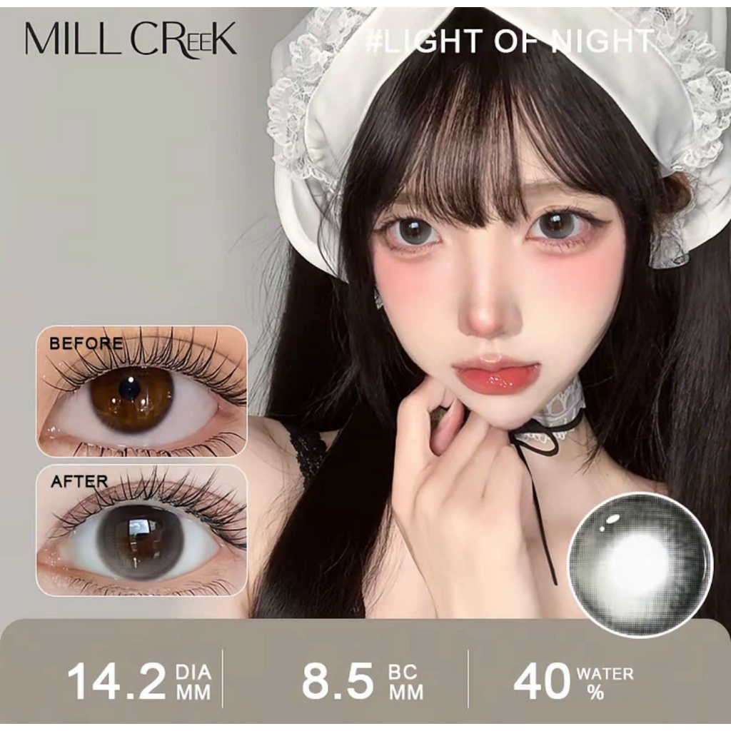 [Pass KOC New] Light Of Night - [1 CẶP] Kính áp tròng Mill Creek lens 12 tháng  DIA 14.2-14.5mm