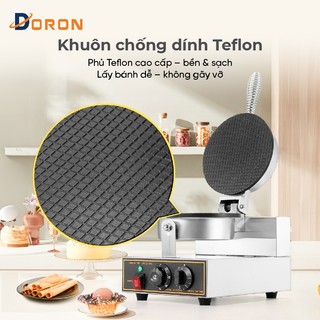 Máy làm bánh ốc quế, vỏ kem DORON 1200W kiểm soát nhiệt độ chính xác