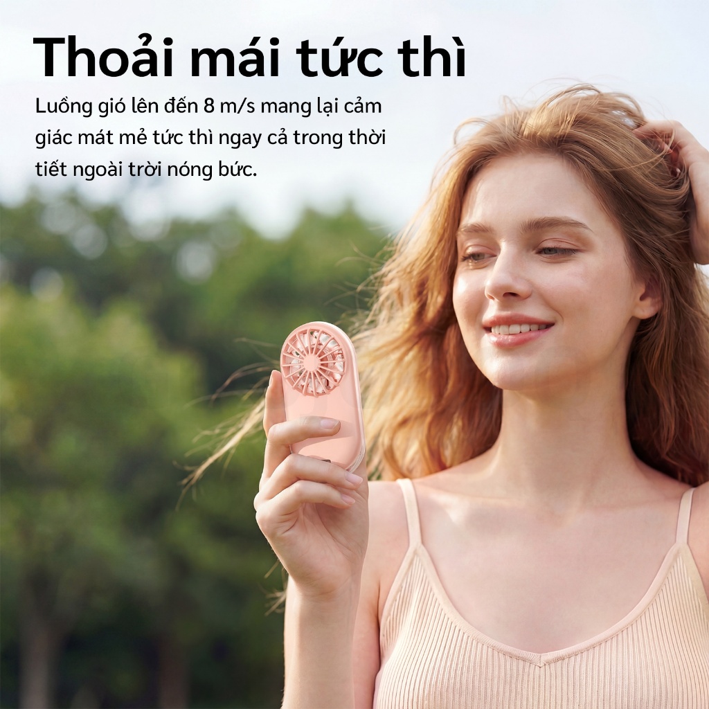 Quạt Cầm Tay GOOJODOQ Siêu Mỏng 22mm Tốc Độ 10000 RPM, Gió Mạnh 9.1m/s, 3 Tốc Độ,Nhẹ 58g, Pin 900mAh | BigBuy360 - bigbuy360.vn