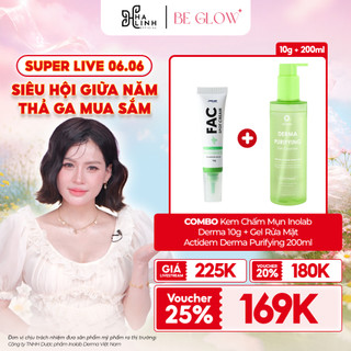[VHL X Beglowbeauty] COMBO Kem Chấm Mụn Inolab Derma 10G + Gel Rửa Mặt Actidem Derma Purifying 200ml