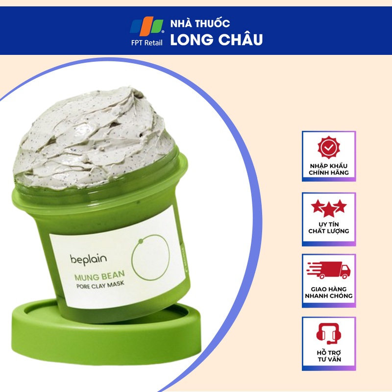 Mặt Nạ Đất Sét Giảm Mụn Beplain Mung Bean Pore Clay Mask 120ml Hàn Quốc Chính Hãng