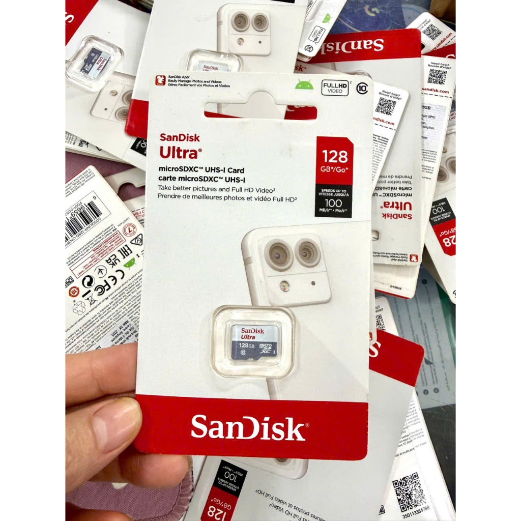Thẻ nhớ Micro SD 128Gb SanDisk Ultra SDSQUNR-128G-GN3MN Class 10 upto 100MB/s