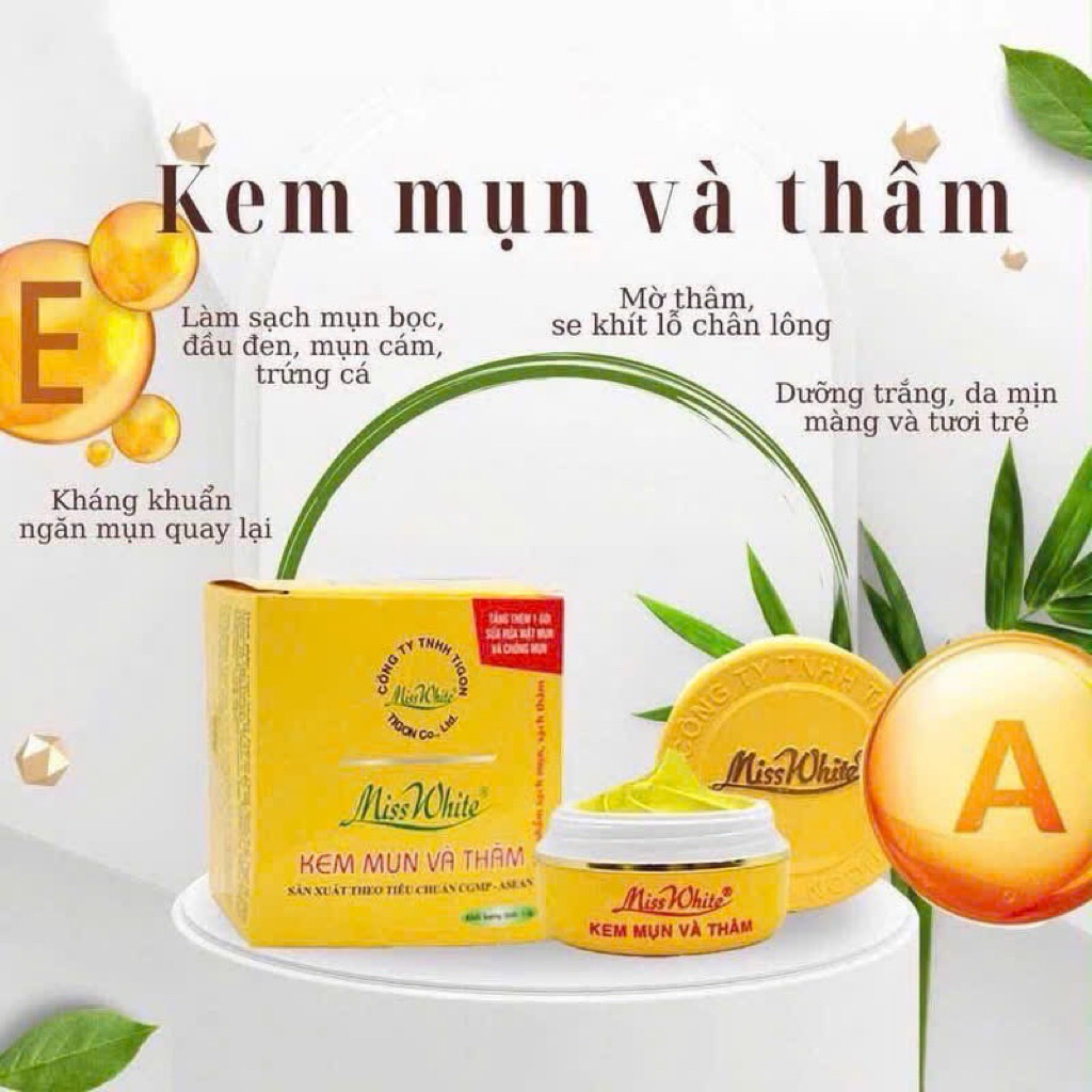 Kem mụn nghệ và thâm Miss White