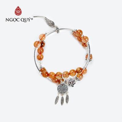 Vòng tay đá Thạch anh tự nhiên phối charm - Mẫu VC1069 - Ngọc Quý