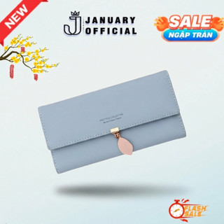 Ví Nữ Nài Cầm Tay January Đựng Tiền Thẻ Nhiều Ngăn Màu Pastel Sang Trọng Kiểu Hàn Quốc, Ví Dài PT17