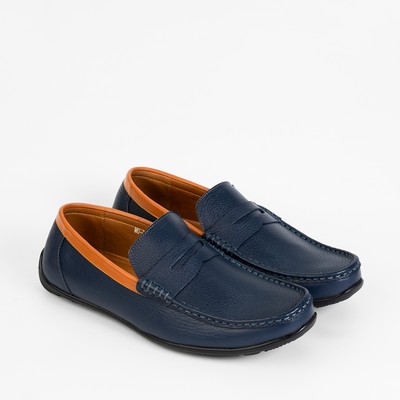 Giày lười nam Da bò cao cấp SUNPOLO Xanh Navy MU2588