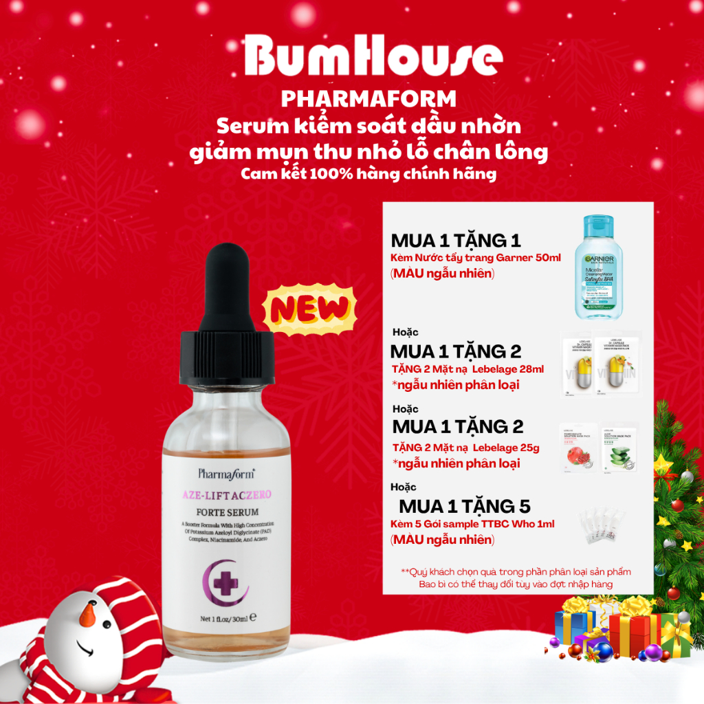 (Mẫu mới) Tinh Chất Pharmaform Aze - Lift Aczero Forte Serum Giúp Kiểm Soát Dầu Nhờn, Làm Dịu Giảm M