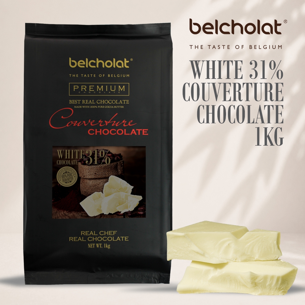 Socola Trắng White Chocolate Belcholat 31% Bơ Cacao Làm Bánh Ganache Bonbon Phủ Bánh Drip cake tạo hình L2