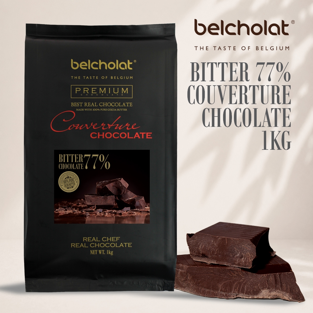 Socola Đen Couverture Belcholat Bitter 77% Cacao 100% Bơ Cacao Làm Bánh Ganache Bonbon L2