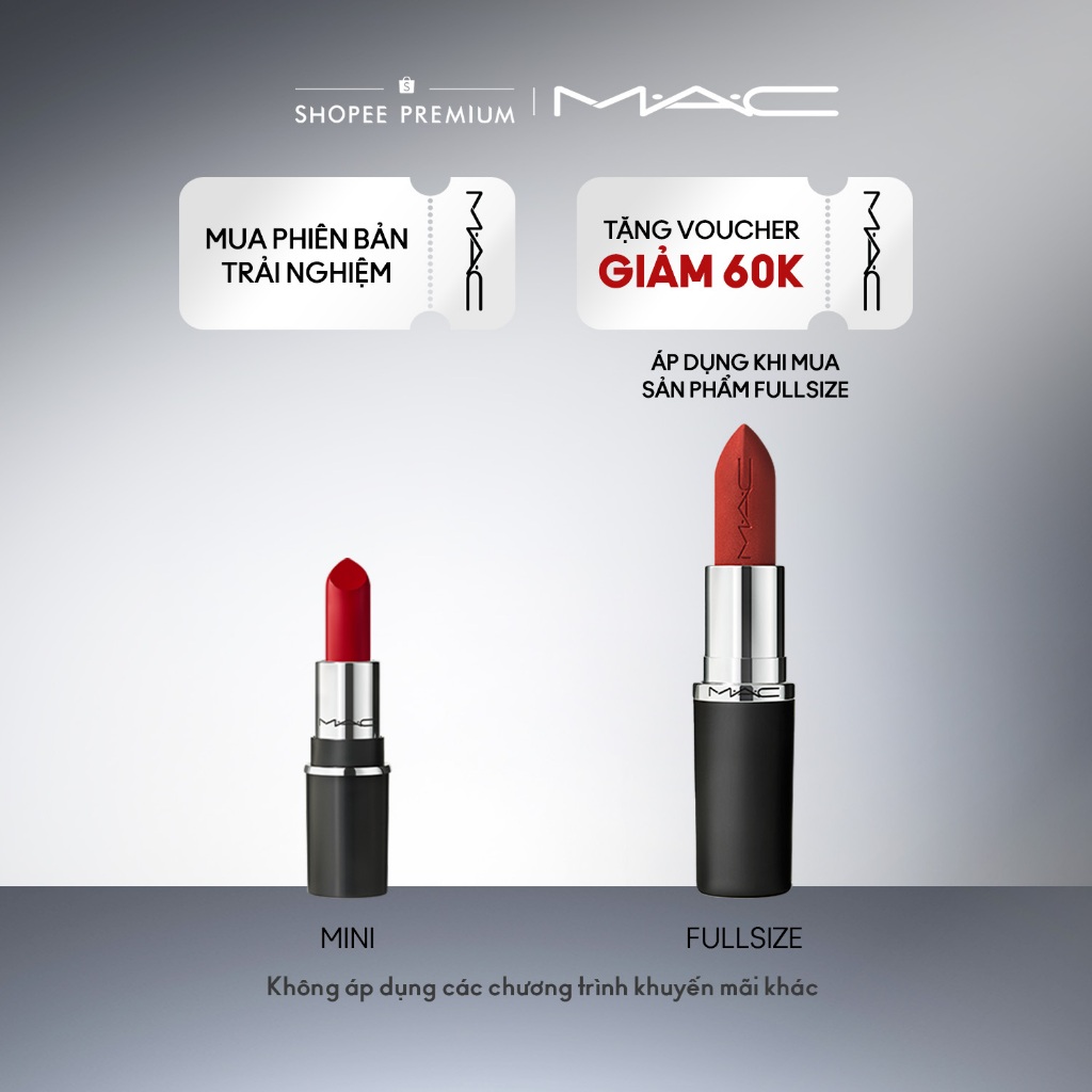 [MINI] Son thỏi lì biểu tượng MACXIMAL Silky Matte Lipstick bền màu mịn lì như nhung lên tới 12H