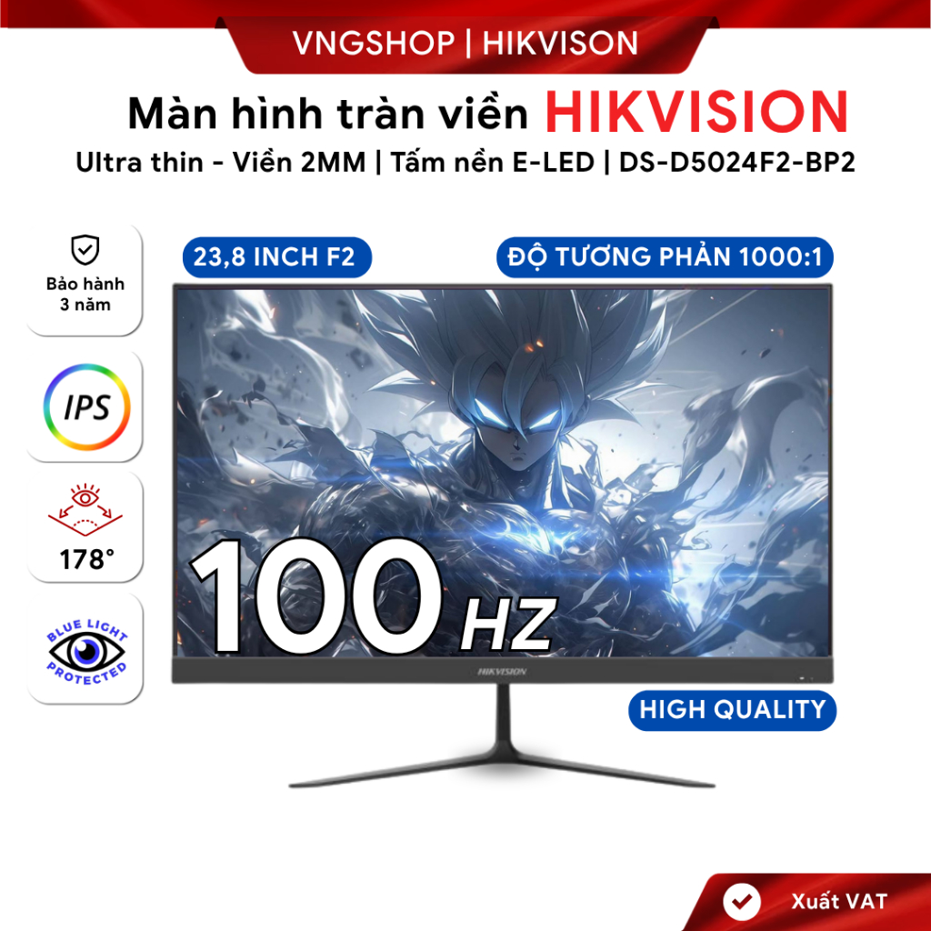 Màn hình Hikvision 23,8 inch IPS/FullHD - DS-D5024F2-BP2 - Bảo hành 36 tháng chính hãng