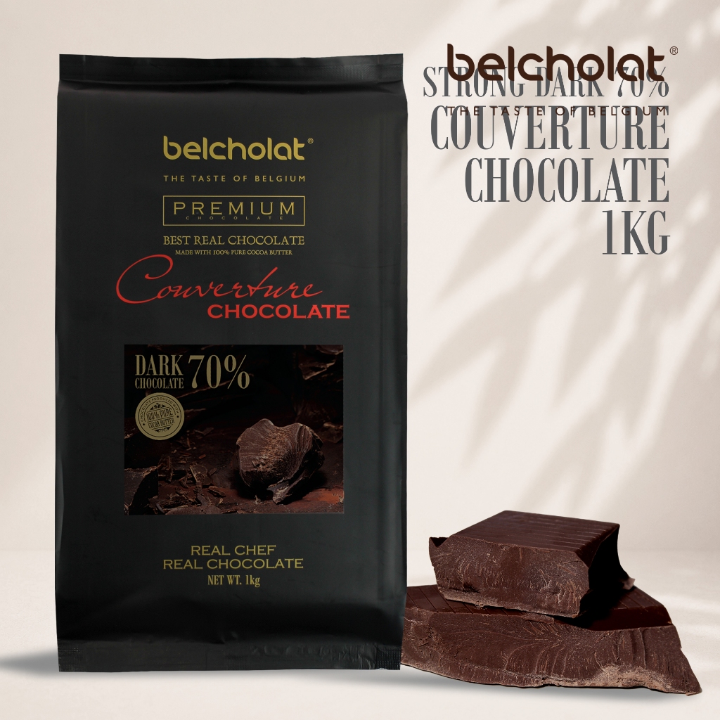 Socola Couverture Belcholat Strong Dark 70% Cacao 100% Bơ Cacao Làm Bánh Phủ Bánh Ganache Bonbon L2