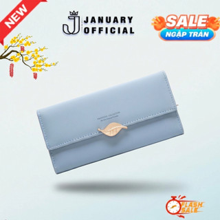 Ví Nữ dài cầm tay January đựng tiền thẻ nhiều ngăn màu pastel sang trọng Hàn Quốc, Ví Dài PT22