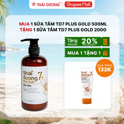 [Sale Tháng 8] Mua 1 Sữa tắm Thái Dương 7 Plus Gold 500ml Tặng 1 sữa tắm Thái Dương 7 Plus Gold 200g