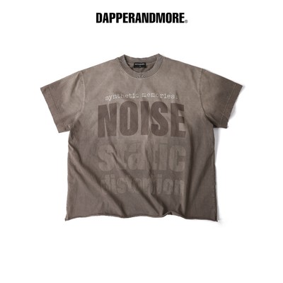 Áo Thun Wash DAPPERANDMORE "SYNTHETIC MEMORIES T-SHIRT" Form Boxy 100% Cotton 300GSM - Nâu Wash