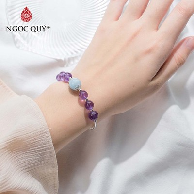 Vòng tay đá Thạch anh tự nhiên phối charm - Mẫu VC1050 - Ngọc Quý