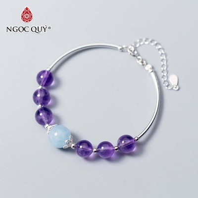 Vòng tay đá Thạch anh tự nhiên phối charm - Mẫu VC1050 - Ngọc Quý