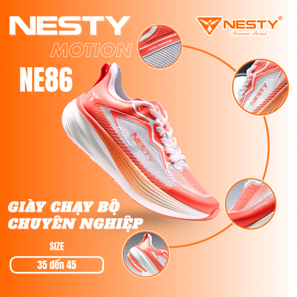 [NE86]Giày Chạy Bộ Cao Cấp NESTY MOTION - Giày Thể Thao Chuyên Nghiệp Chính Hãng ( KO1 )