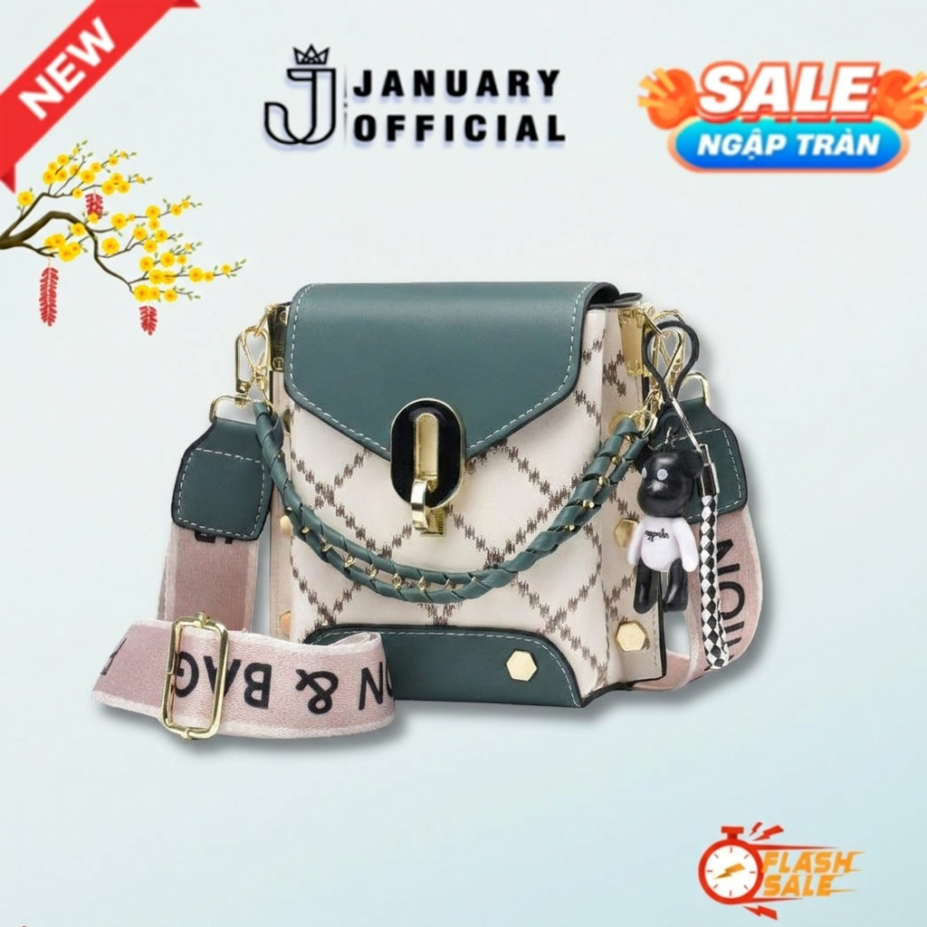 Túi xách đeo chéo cao cấp January Official thanh lịch nhiều ngăn cho nam và nữ GC16