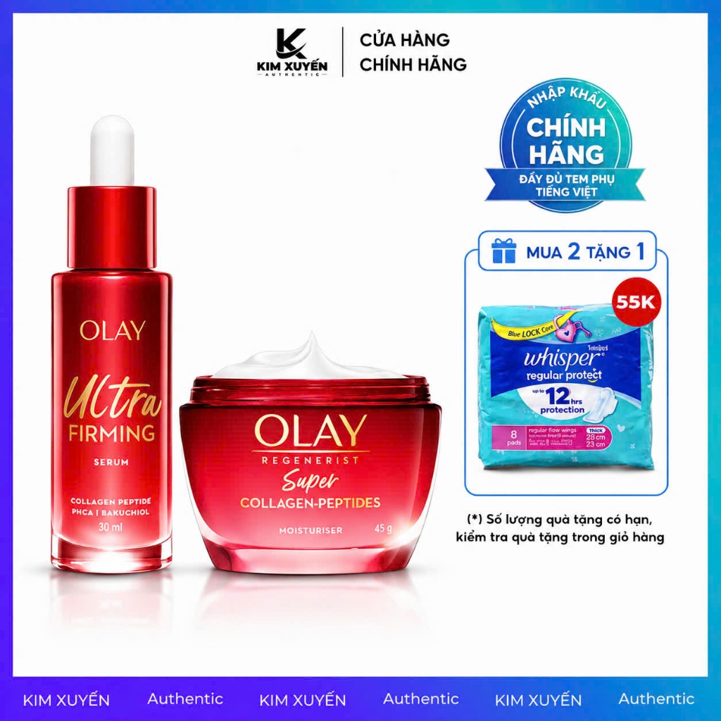 [ĐỎ] Serum - Kem dưỡng OLAY Ultra Firrming / Collagen Peptides 30ML / 45G