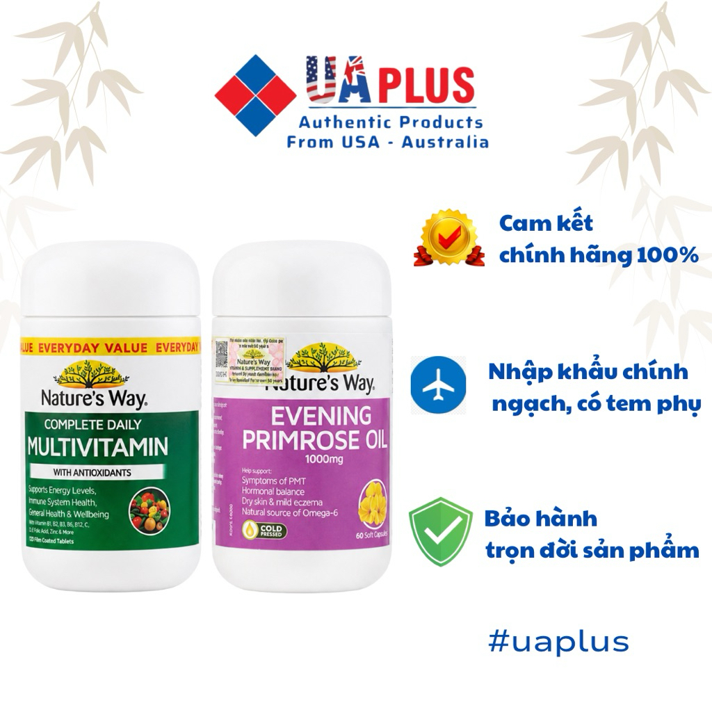 Combo Nature’s Way Complete Daily Multivitamin Nature’s Way Evening Primrose Oil 1000mg 60 viên