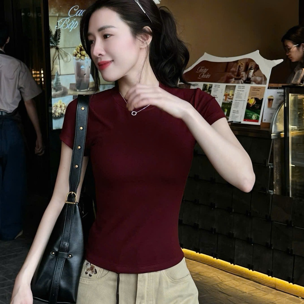 Áo Cộc Cổ Tròn Cocolen - Chất Liệu Cotton Rib Hàn Dày - Cao Cấp Co Giãn Thoáng Mát - Mặc 4 Mùa #A060 | BigBuy360 - bigbuy360.vn