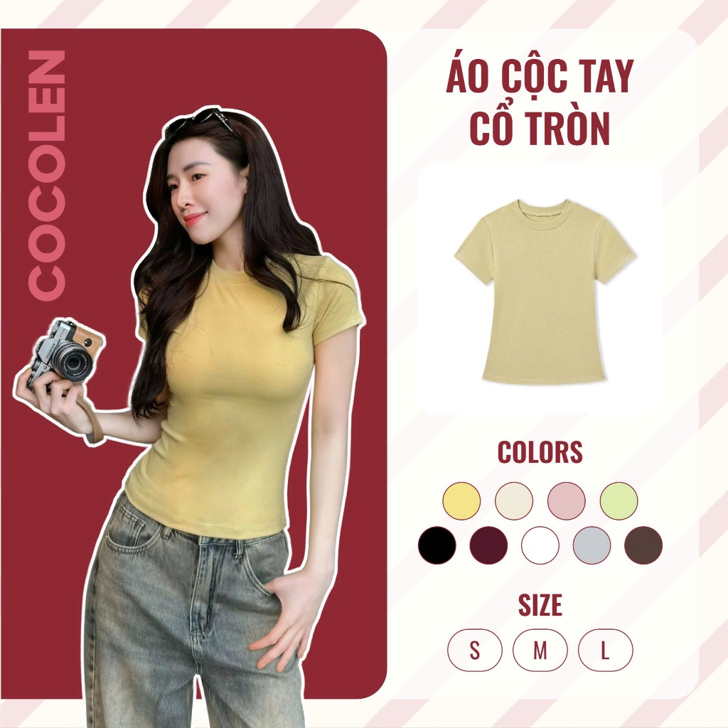 Áo Cộc Cổ Tròn Cocolen - Chất Liệu Cotton Rib Hàn Dày - Cao Cấp Co Giãn Thoáng Mát - Mặc 4 Mùa #A060 | BigBuy360 - bigbuy360.vn