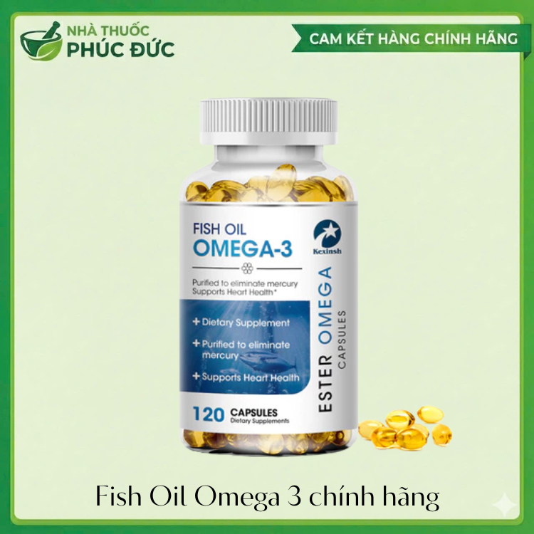 Viên nang dầu cá Kexinsh OMEGA-3 Fish oil - Giàu DHA và EPA, Cải thiện tâm trạng xấu Giảm căng thẳng