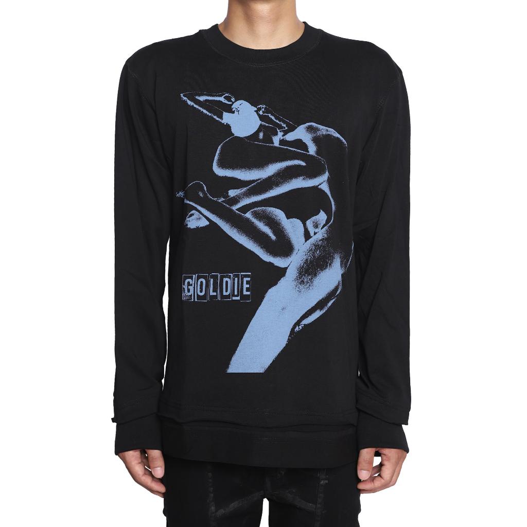 Áo Dài Tay Goldie "IWIWS BLACK" 100% Cotton