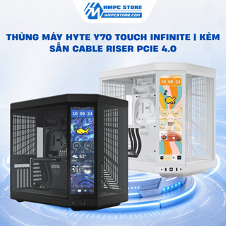 Case - Thùng máy Hyte Y70 Touch Infinite | Kèm sẵn Cable Riser PCIe 4.0 - BH 12 tháng