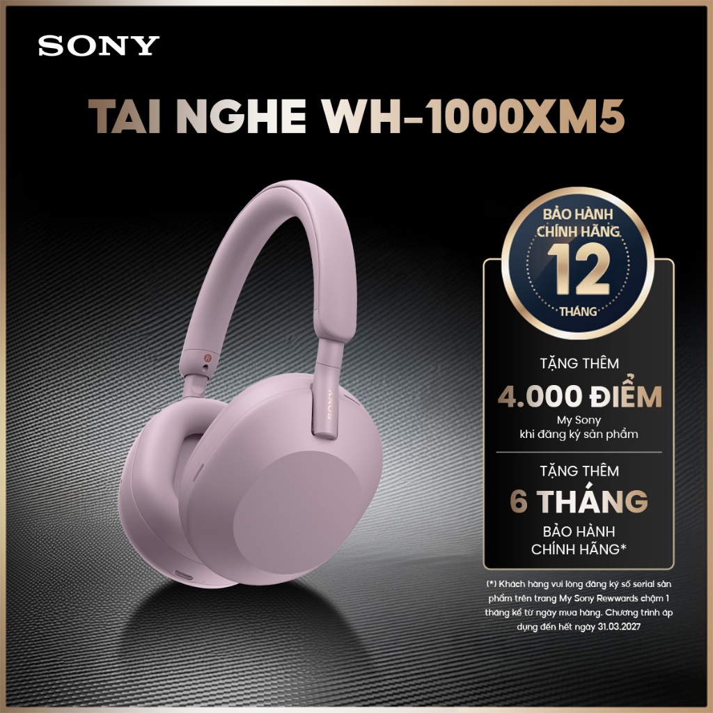 Tai nghe bluetooth Sony WH-1000XM5 màng loa 30mm chuẩn Hi-Res, công nghệ Auto NC Optimizer chống ồn