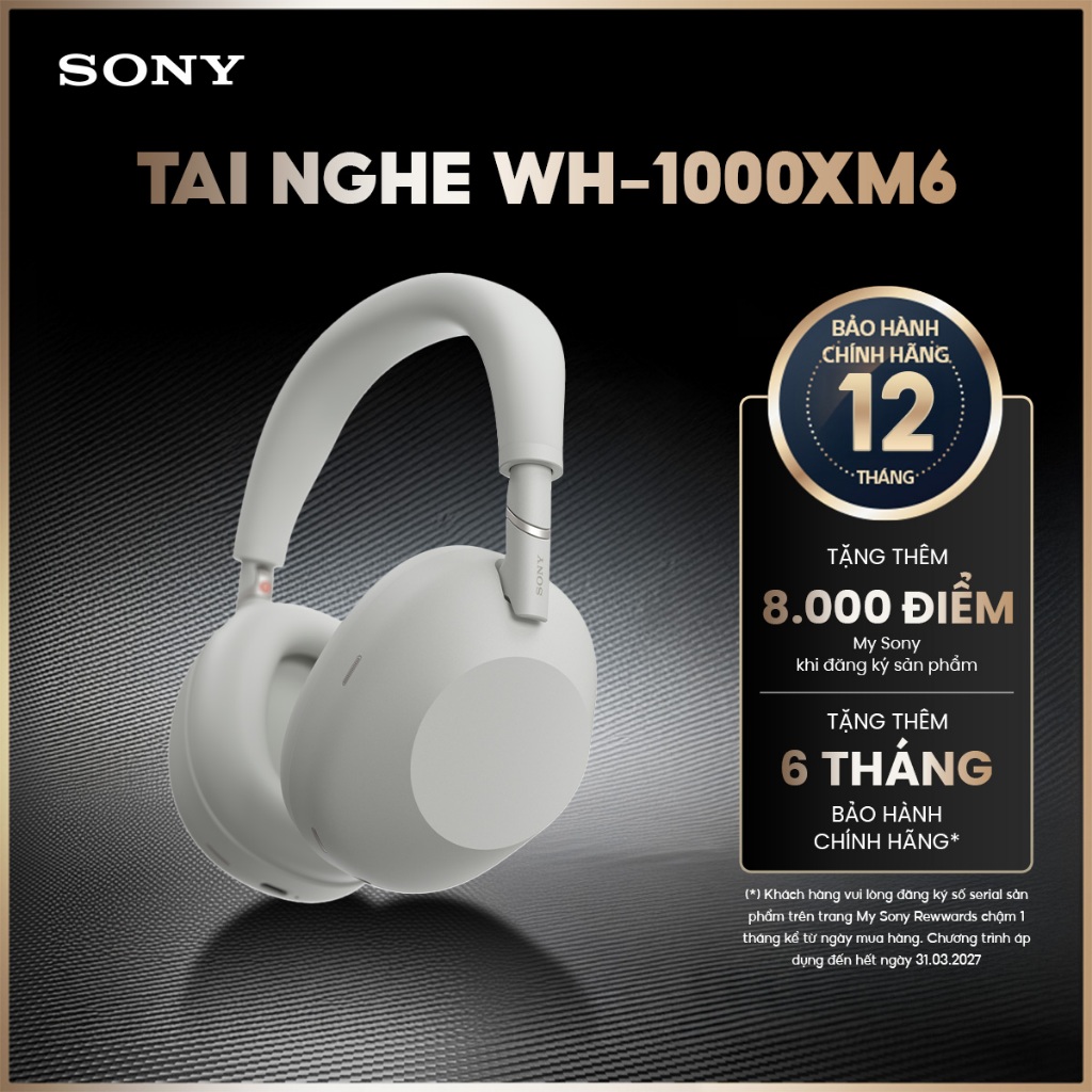 Tai nghe bluetooth chụp tai Sony WH-1000XM6 Model mới, chống ồn hàng đầu, gập gọn tiện lợi, Bass mạnh | BigBuy360 - bigbuy360.vn