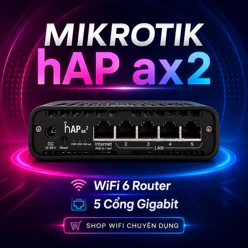 Router MikroTik hAP ax2 (Wifi 6) & hAP ac2 (Wifi 5)