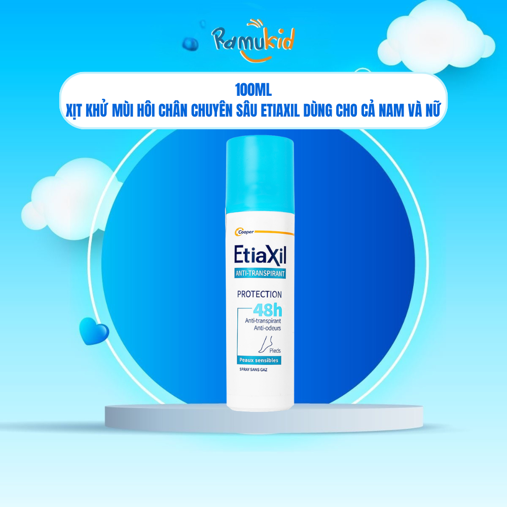 Xịt Khử Mùi Hôi Chân Cao Cấp Etiaxil Bảo Vệ Kép 100ml
