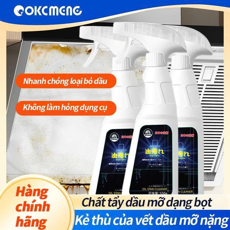 OKCMENG Bọt tẩy vết dầu mở cho bếp – dung dịch xịt khử mỡ mạnh mẽ cho nhà bếp…