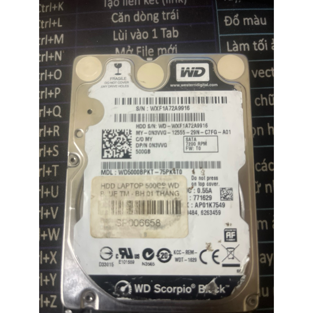 hhd wd 500gb 7200rpm laptop