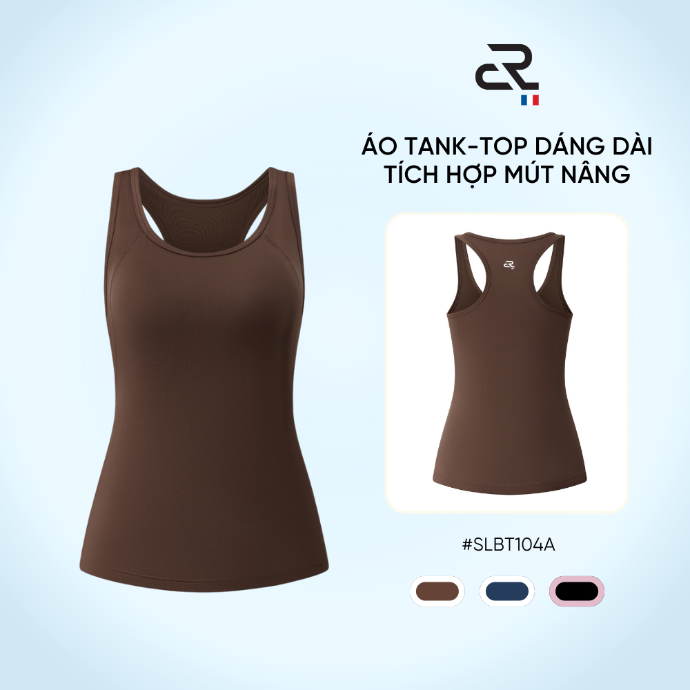 [MỚI SS'26] Áo Tank-top nữ dáng suông tích hợp cup ngực, vải Askin làm mát, tập Gym Yoga Pilates | C