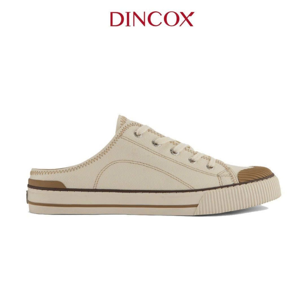 Giày Sục Đạp Gót Mules Vải Unisex DINCOX E10 WHITE