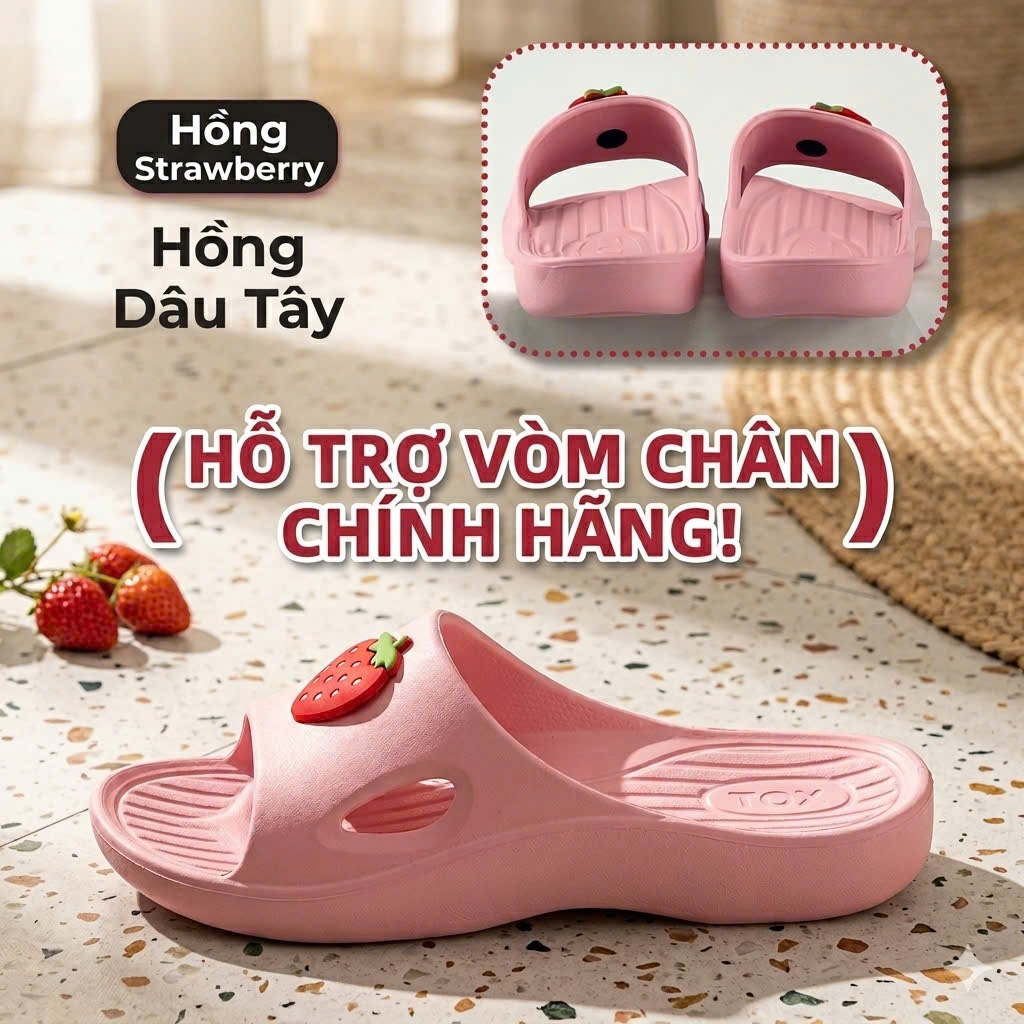 Dép Lê Bàn Chân Bẹt Cho Bé - Dâu Tây
