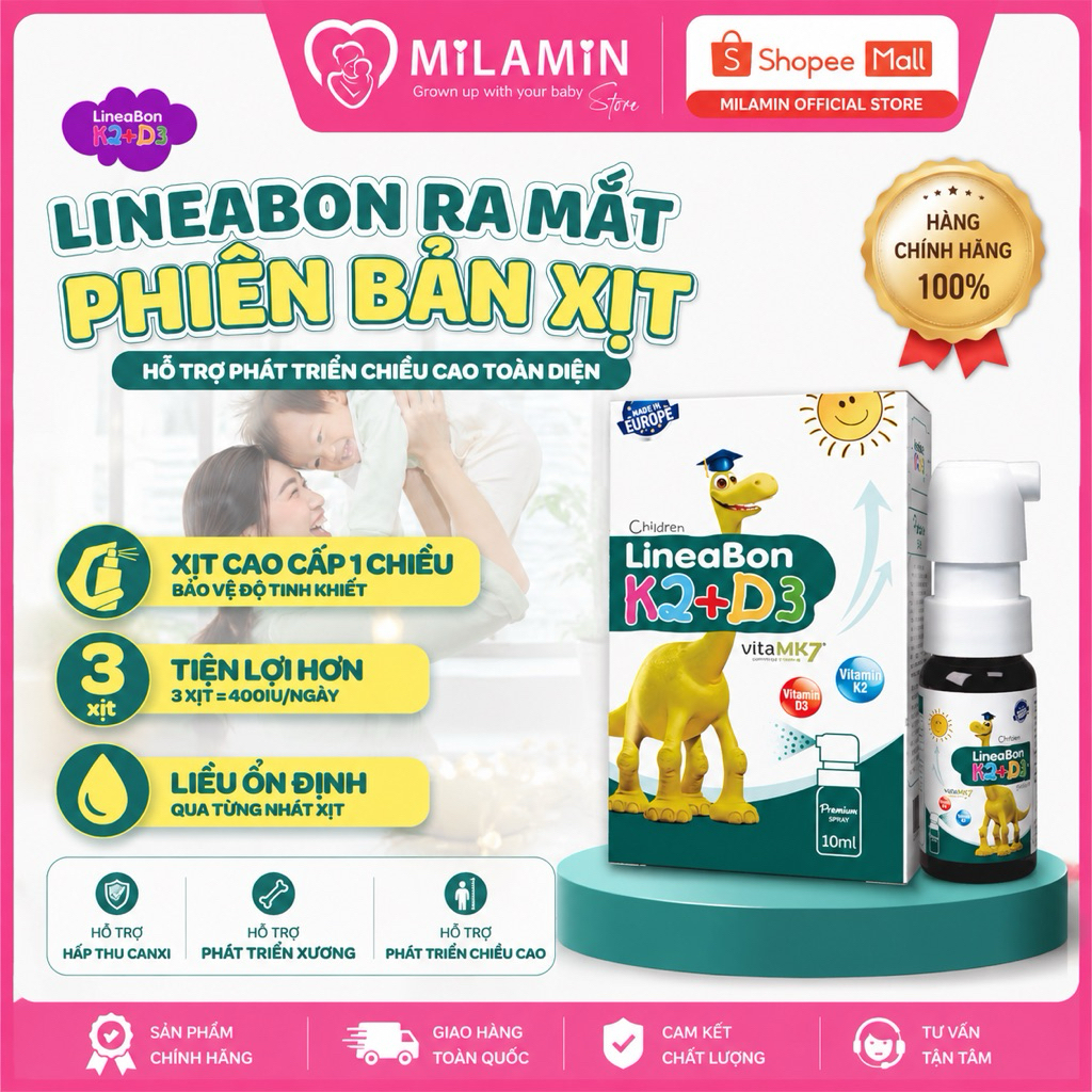 Lineabon D3 K2 Dạng Xịt Tiện Lợi